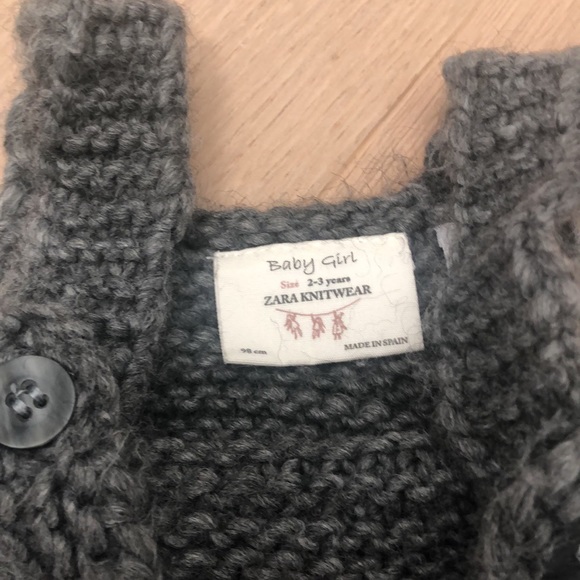 ZARA girl grey knit dress - Picture 6 of 7